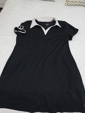 Jofit Black Dress with White Collar Trim